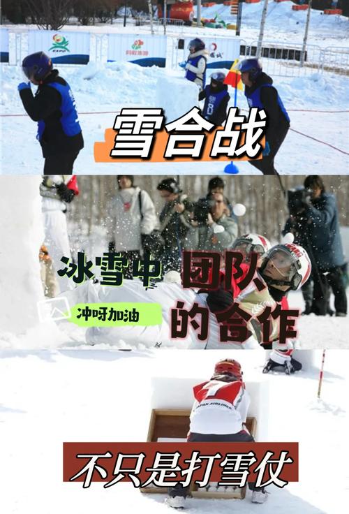 打雪仗对战，冬季乐趣与团队协作